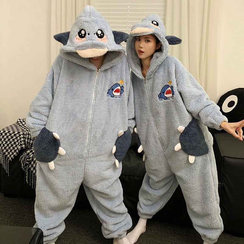 Loris Luvé Cartoon Couple One-Piece Homewear