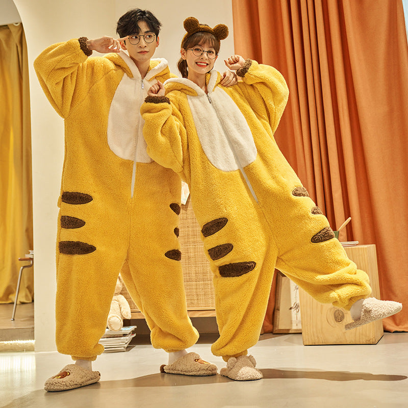 Loris Luvé Cartoon Couple One-Piece Homewear