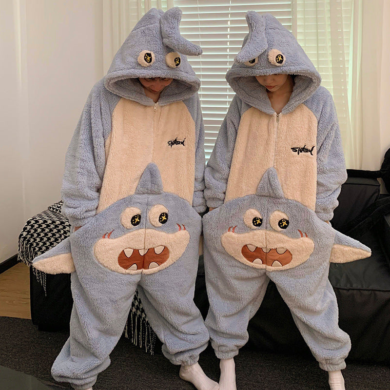 Loris Luvé Cartoon Couple One-Piece Homewear