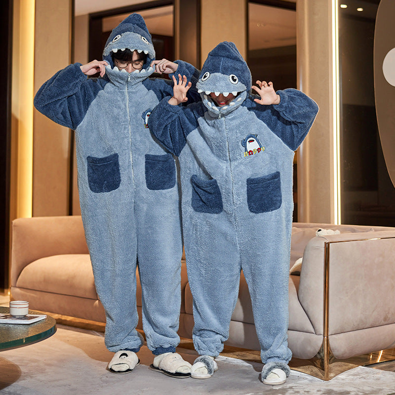 Loris Luvé Cartoon Couple One-Piece Homewear