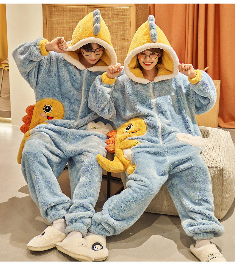 Loris Luvé Cartoon Couple One-Piece Homewear