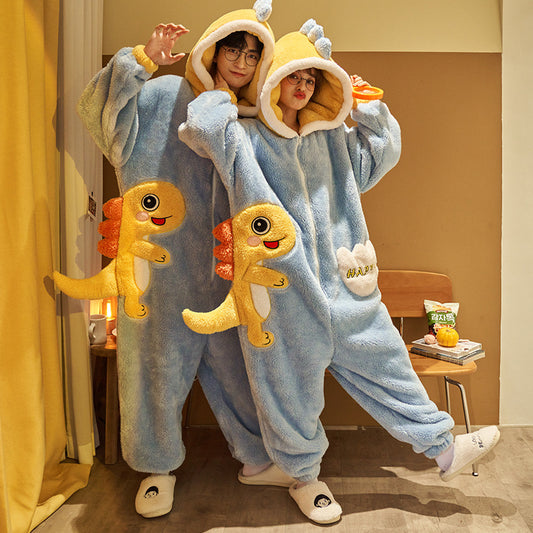 Loris Luvé Cartoon Couple One-Piece Homewear