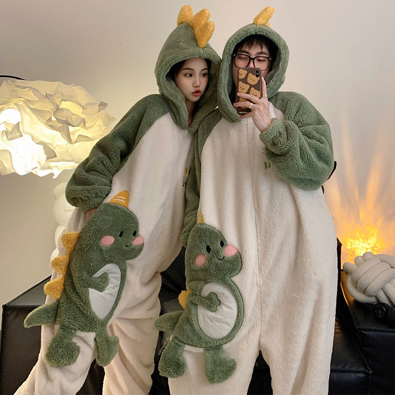 Loris Luvé Cartoon Couple One-Piece Homewear